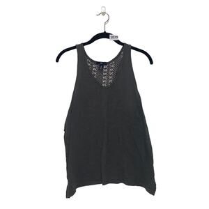 Women's, Tank Top, V-Neck, Detail on Back, M, Olive, Greenish, Gray